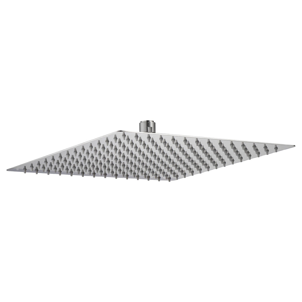 16" Square Rainfall Shower Head Fixed Wall Mount With Full Body Coverage & Self Cleaning Silicone Nozzles
