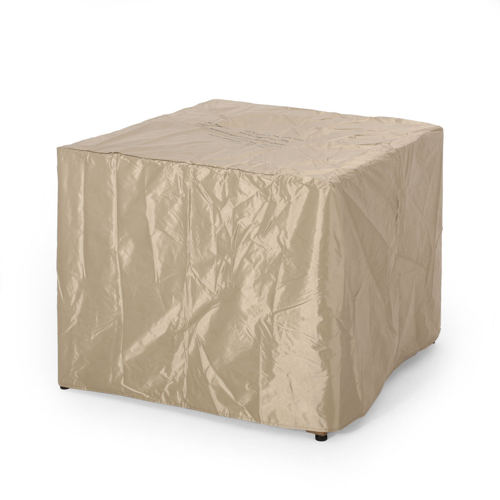 Rustic Style Outdoor Square Propane Fire Pit, 40,000 BTU
