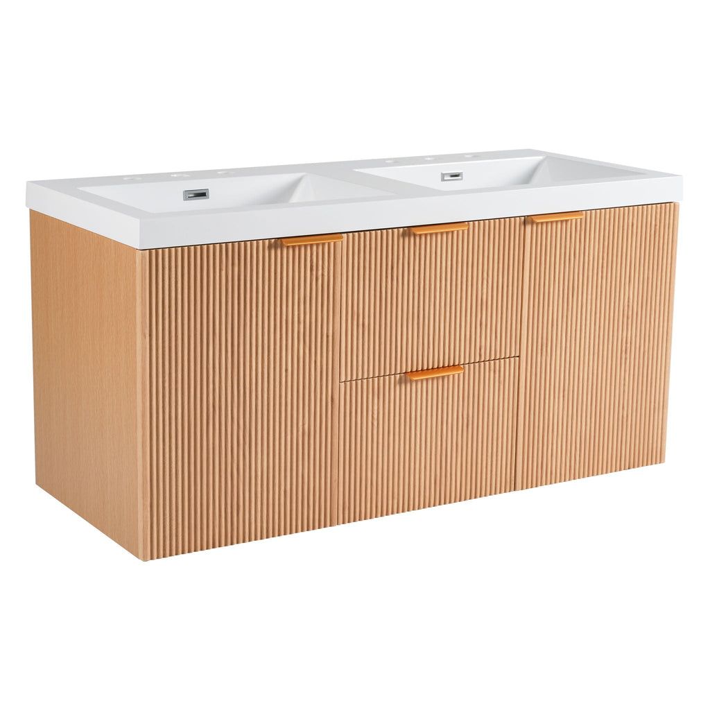 Modern Wall Mounted Bathroom Vanity, Soft Close Doors