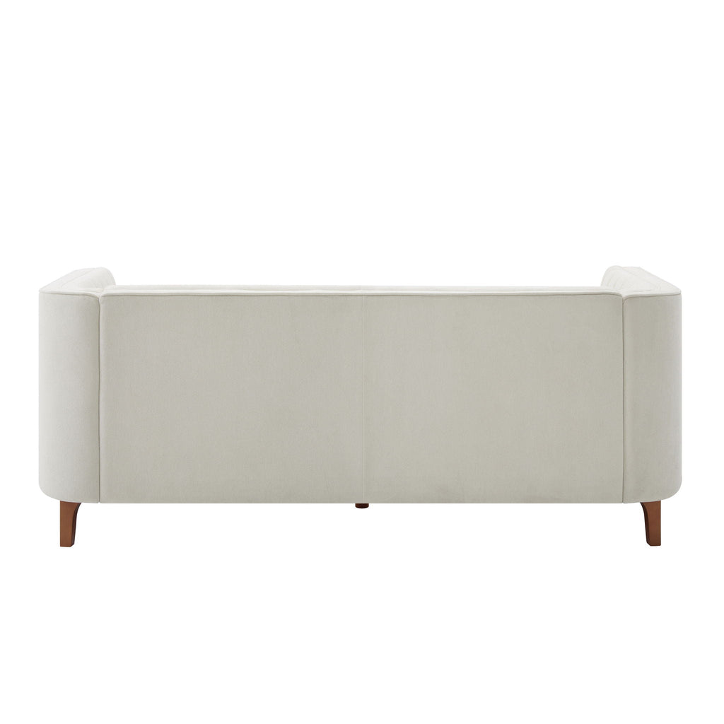 Modern 3 Seater Sofa Upholstered Couch with Curved Armrests