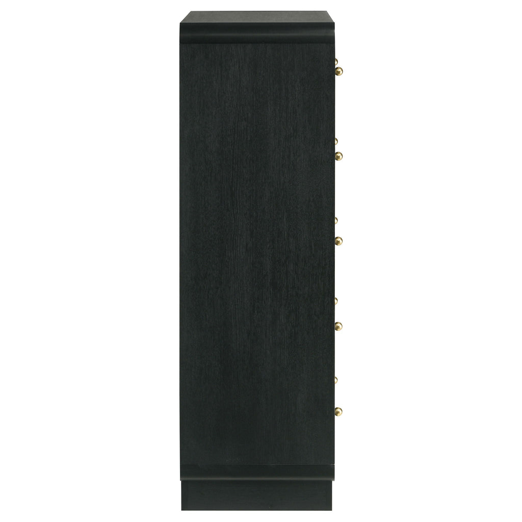 Burton - 5 Drawer Chest Of Drawers - Black