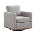 Modern Square Upholstered Swivel Accent Chair with Metal Base