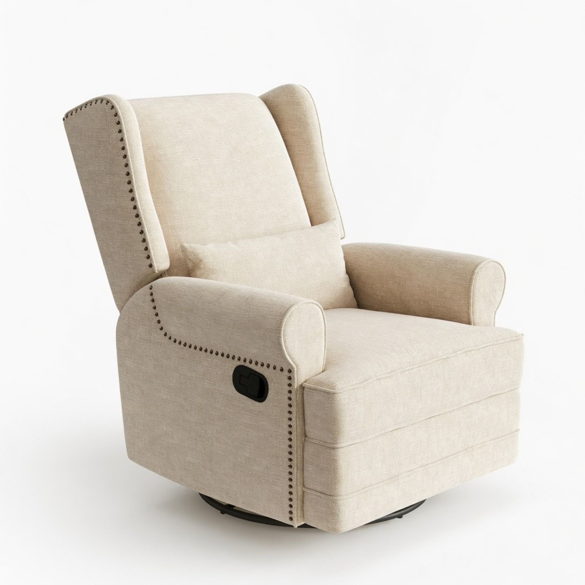 Extra Wide Swivel Recliner Glider Chair With Footrest