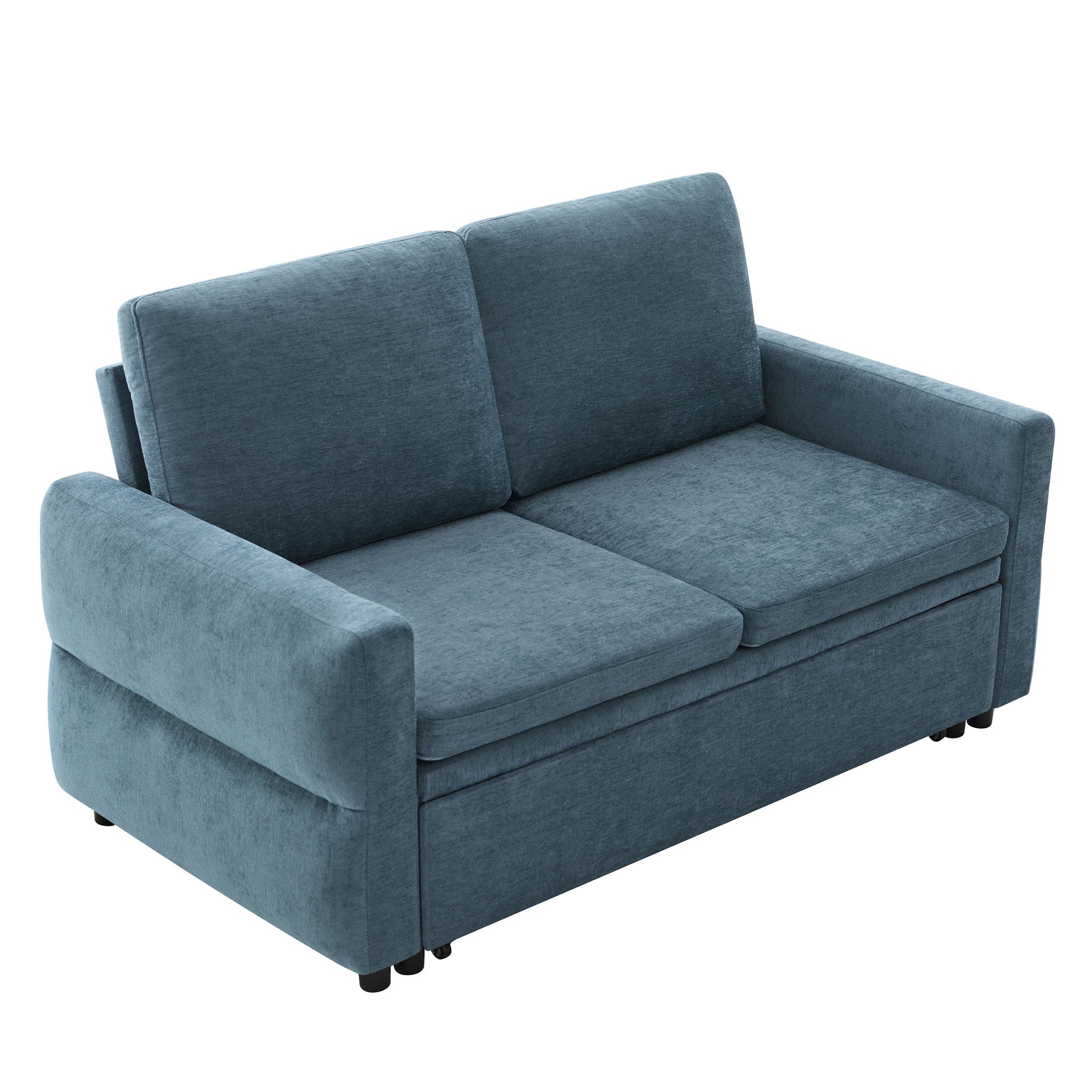 Convertible Sofa Bed Loveseat With Adjustable Backrest And USB Ports