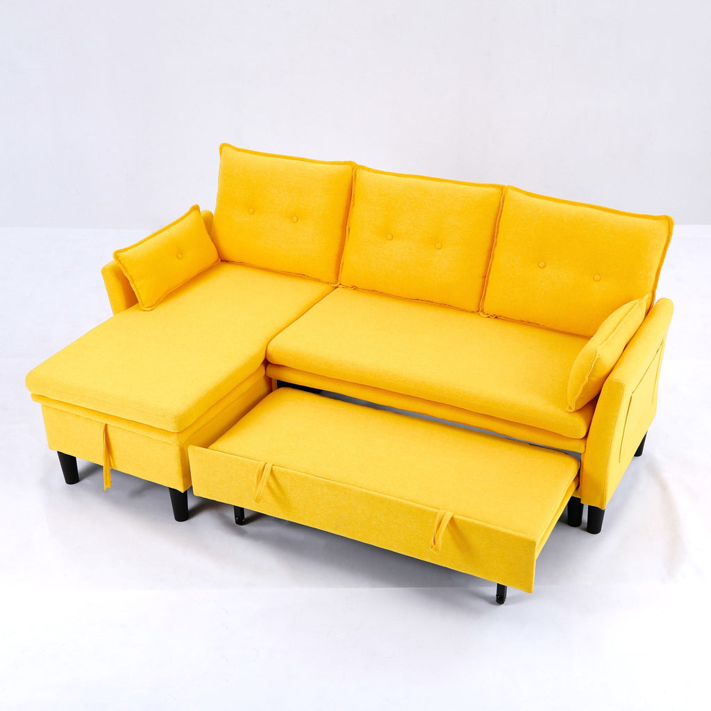 L-Shaped Reversible Chaise Sectional Sofa With Storage