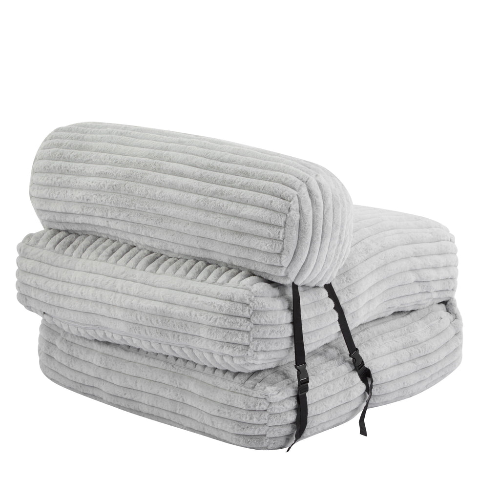 Latina Indoor Foldable Bean Bag Lounge Chair - Light Gray
