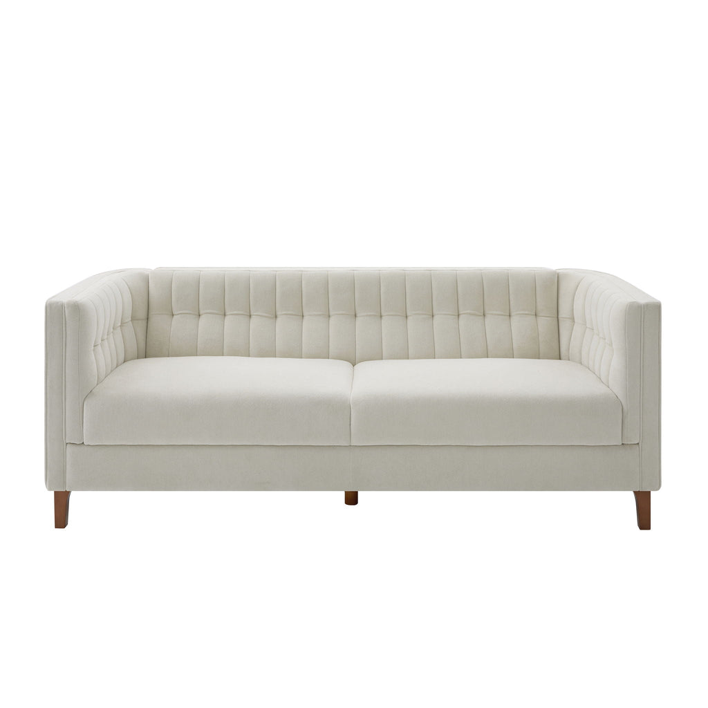 Modern 3 Seater Sofa Upholstered Couch with Curved Armrests