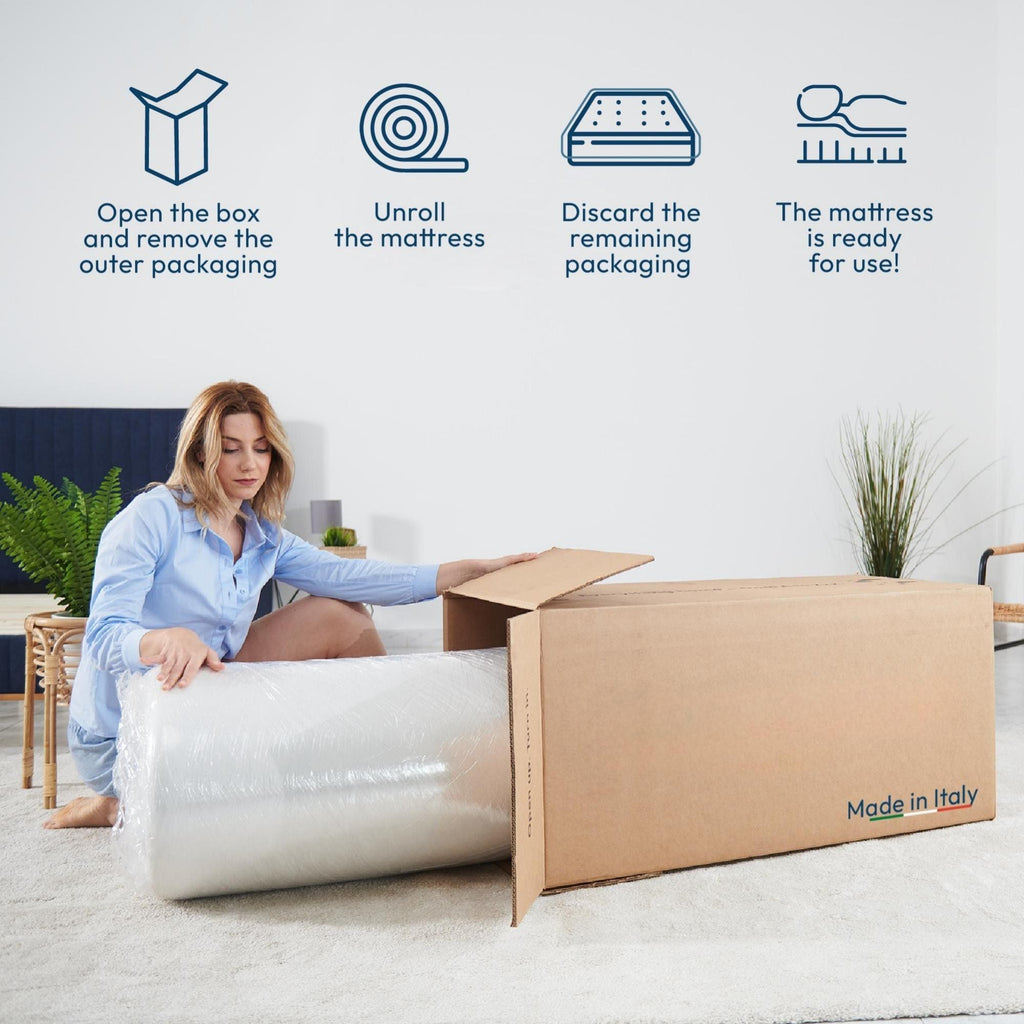 12'' Hybrid Mattress With Pocket Springs And Memory Foam, Medium Firm Support - White - Queen