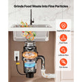 Food Waste Garbage Disposal, 1HP 3700RPM DC Motor