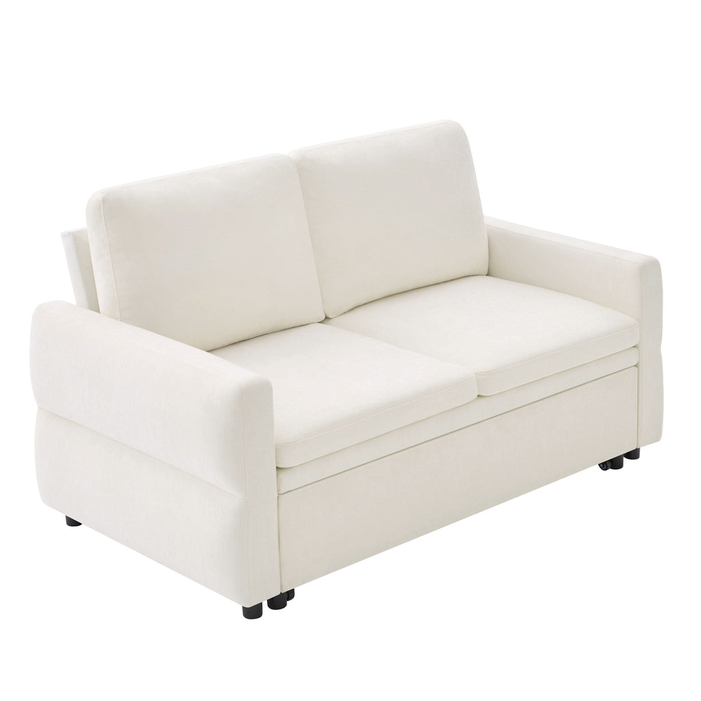 Convertible Sofa Bed Loveseat With Adjustable Backrest And USB Ports
