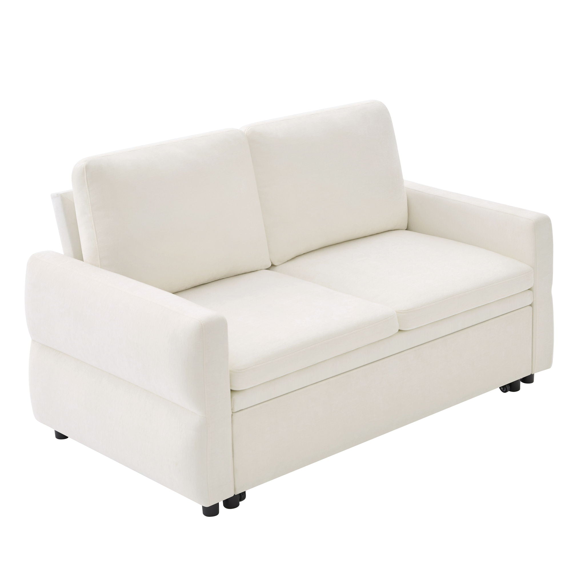 Convertible Sofa Bed Loveseat With Adjustable Backrest And USB Ports