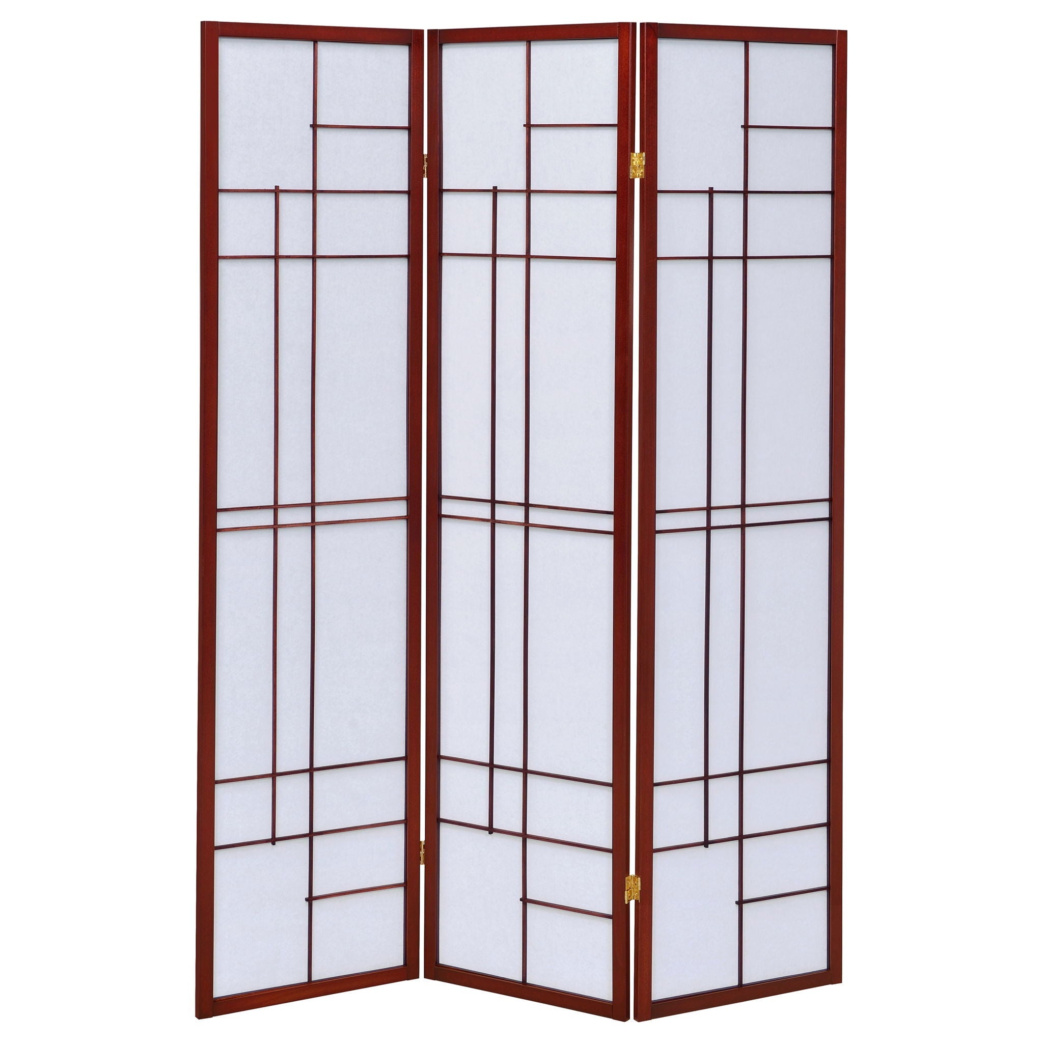 Colby - 3-Panel Folding Floor Screen - Brown / White
