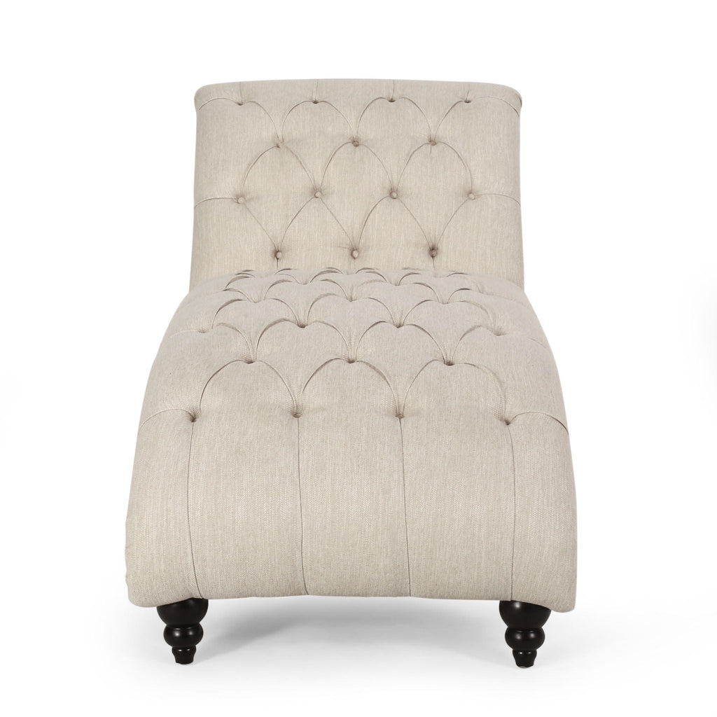 Chaise Lounge With Button Tufted Diamond Stitch