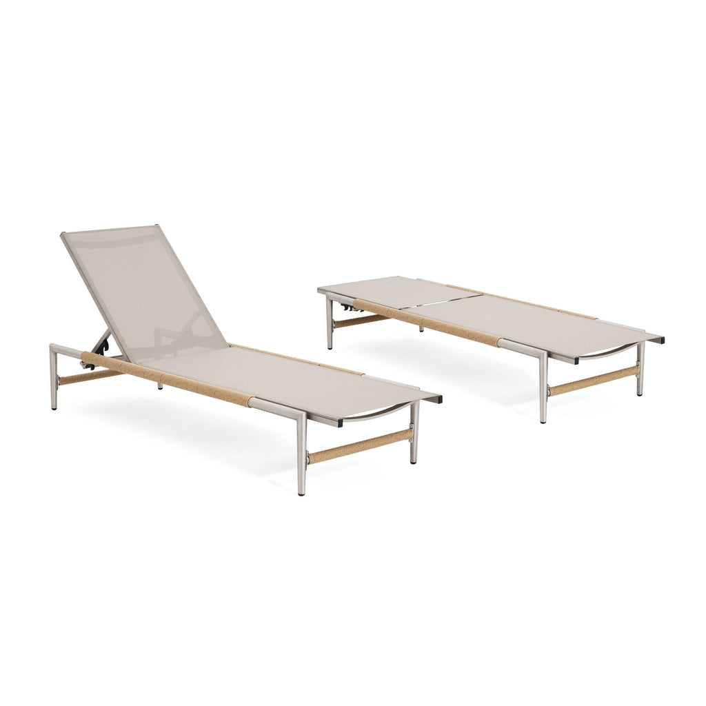 Hargrove Outdoor Patio Aluminum Chaise Lounge Set of 2
