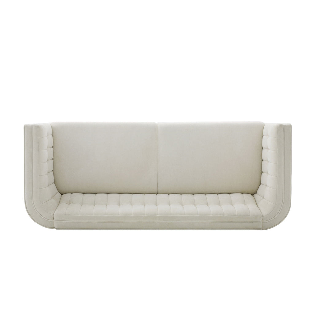 Modern 3 Seater Sofa Upholstered Couch with Curved Armrests