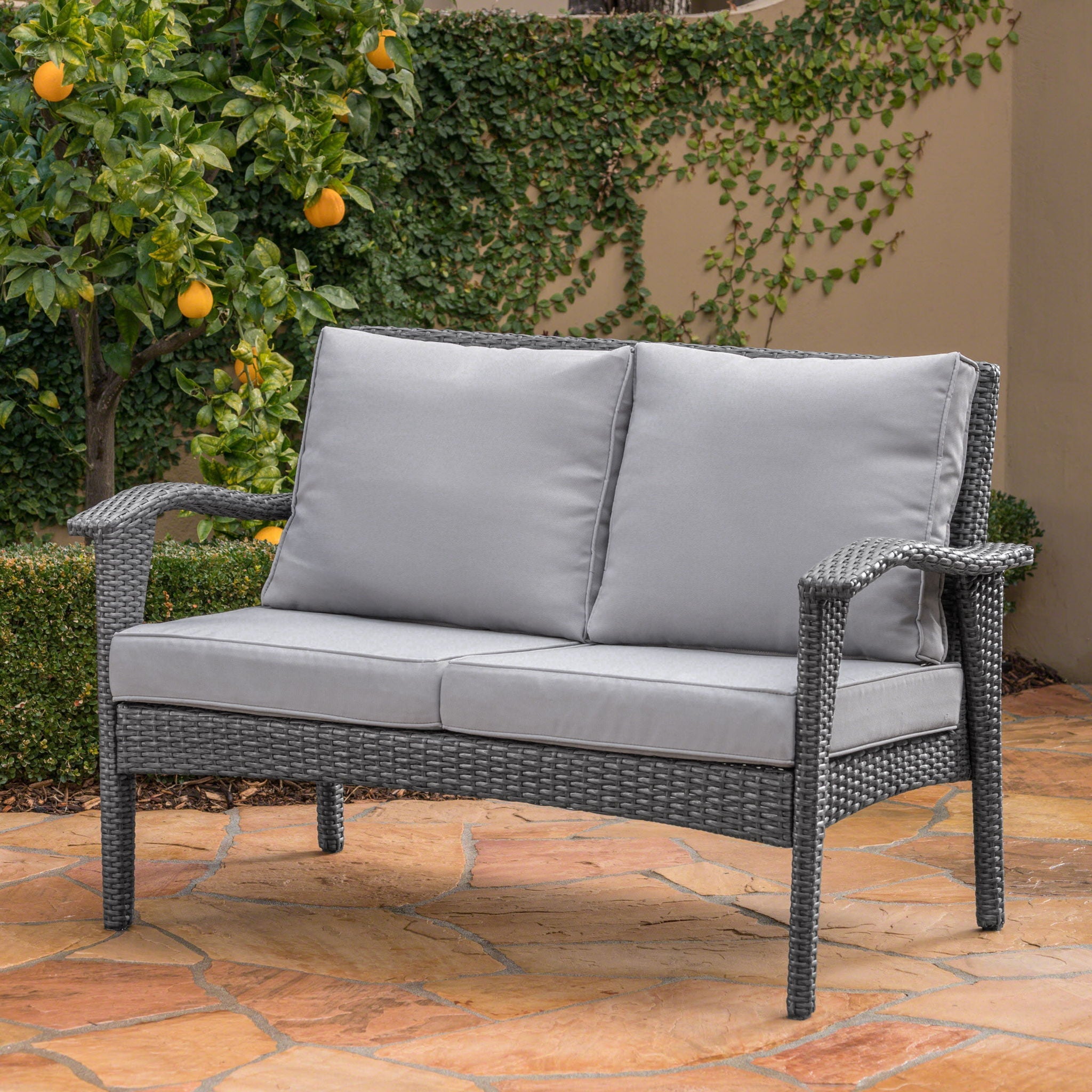Honolulu Loveseat - Gray / Silver