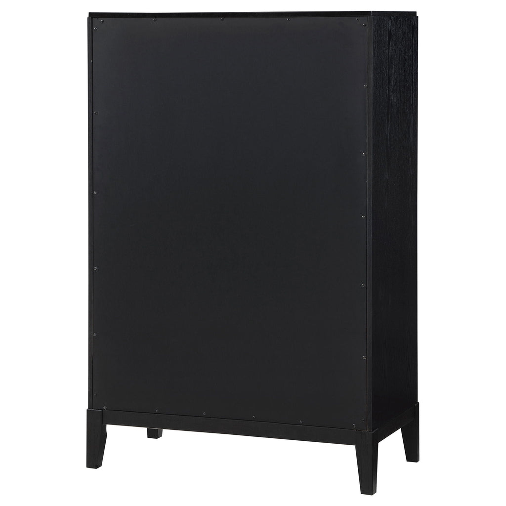Mason - 5 Drawer Chest With Fluted Design - Black