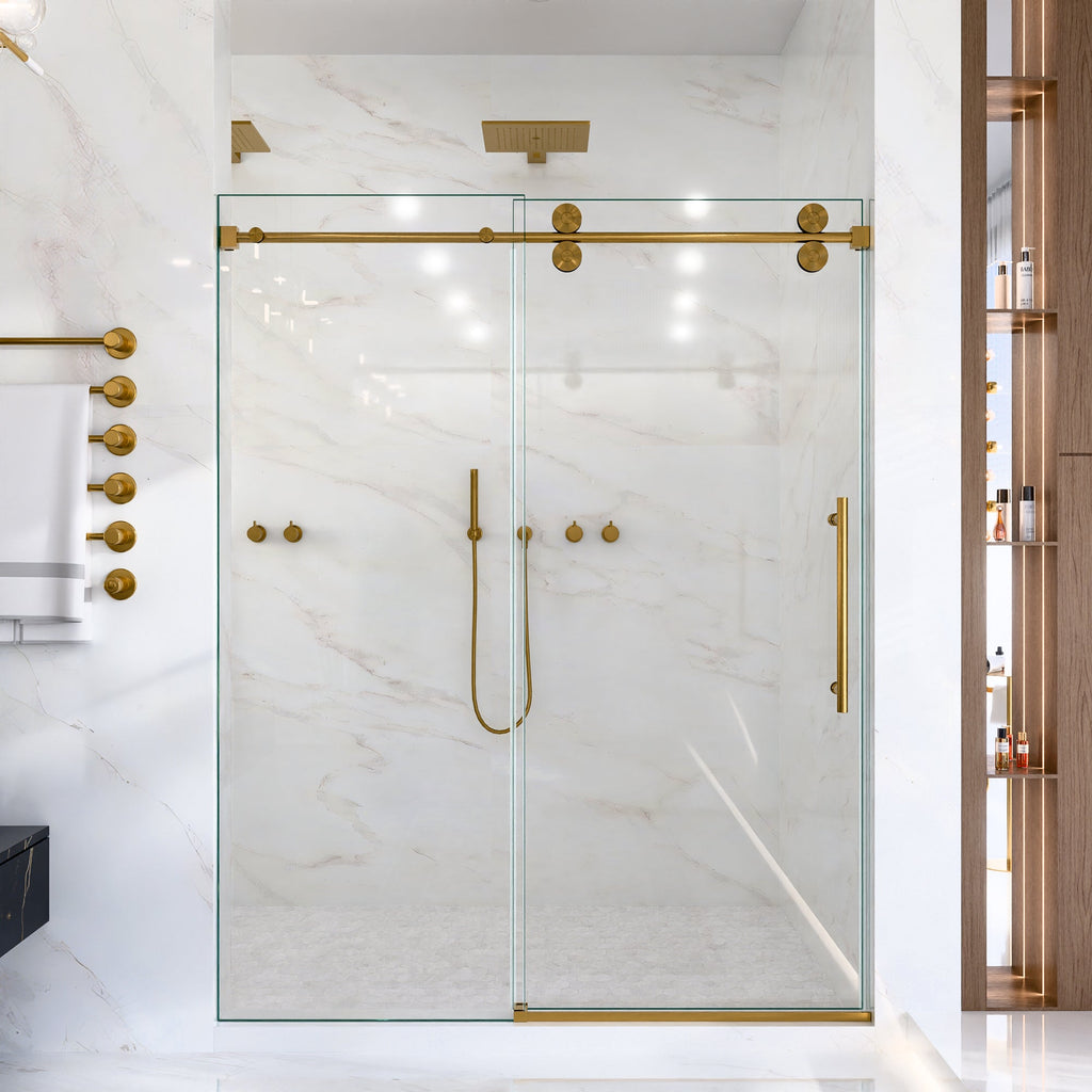56"-60"W x 72"H Frameless Single Sliding Shower Door