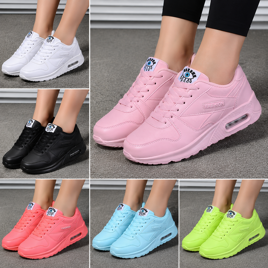 Women Soft Platform Sneakers Green Black Pink Breathable Air Cushion Casual Sports Women Trainers Fashion Lightweight Tennis Sport Walking Athletic Casual Footwear Sneakers