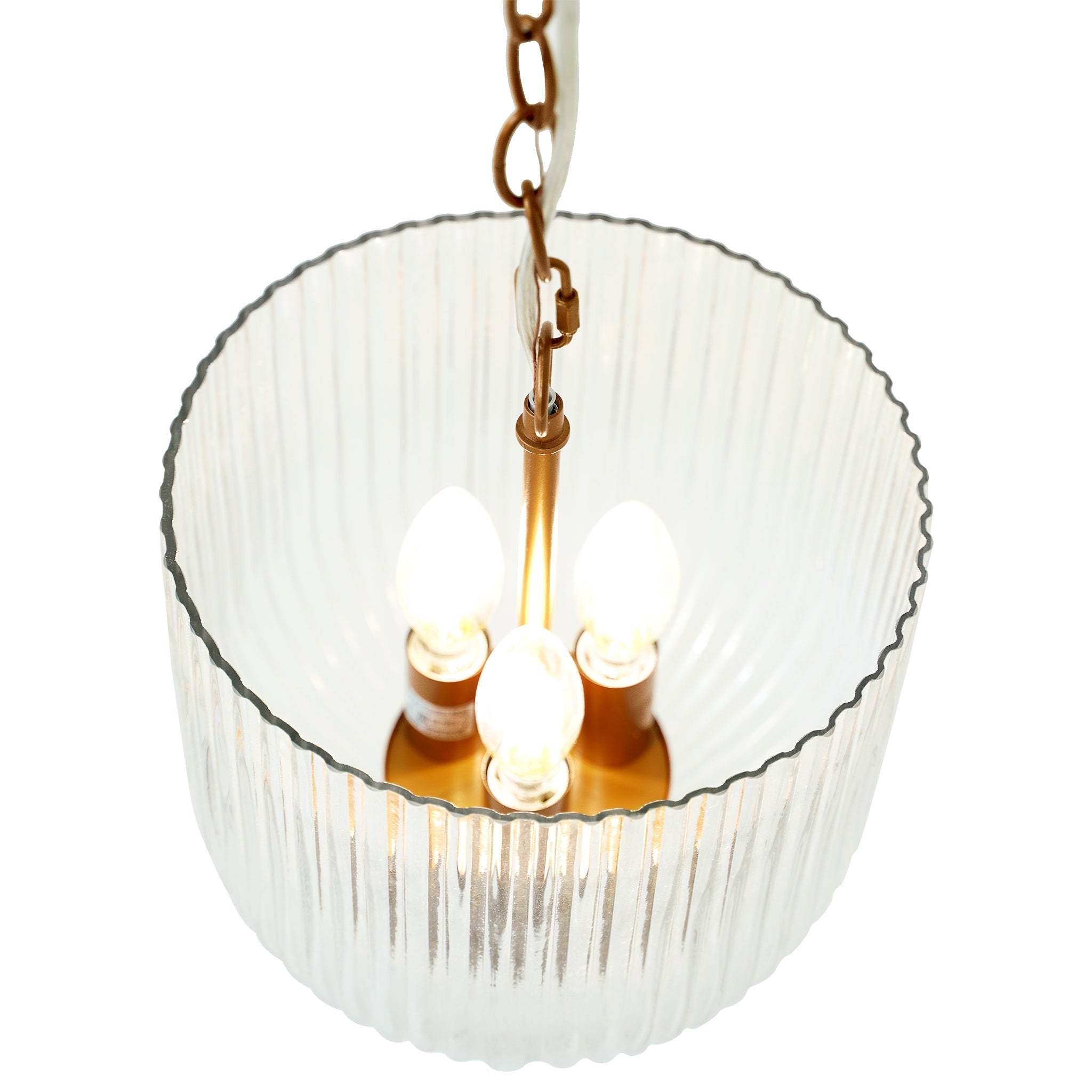 Pendant Lamp – Coarse Gold Metal Frame & Clear Glass Shade | Modern Chic Dining Room & Kitchen Light