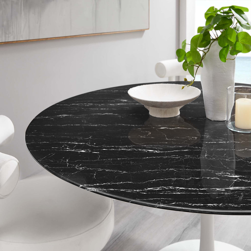 Lippa 60" Round Faux Marble Dining Table by Modway