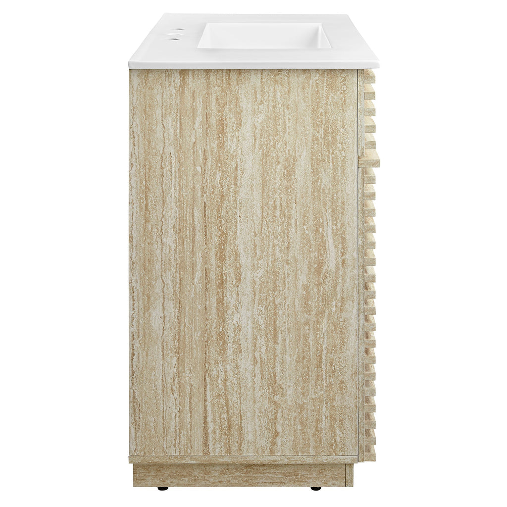Render 36" Faux Travertine Bathroom Vanity With Sink by Modway