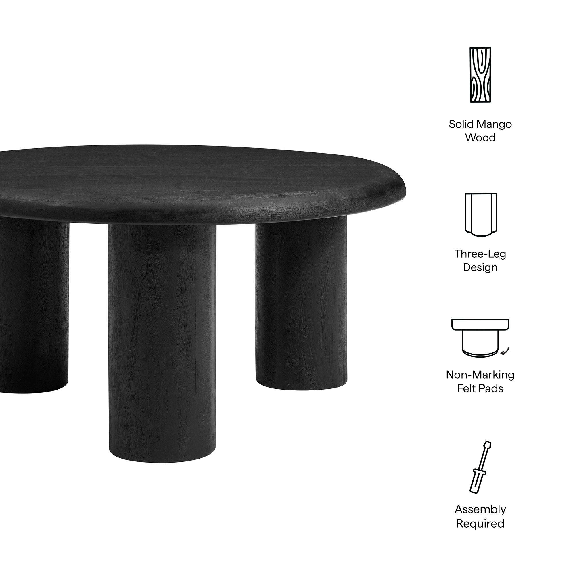 Mavina Round Mango Wood Coffee Table by Modway