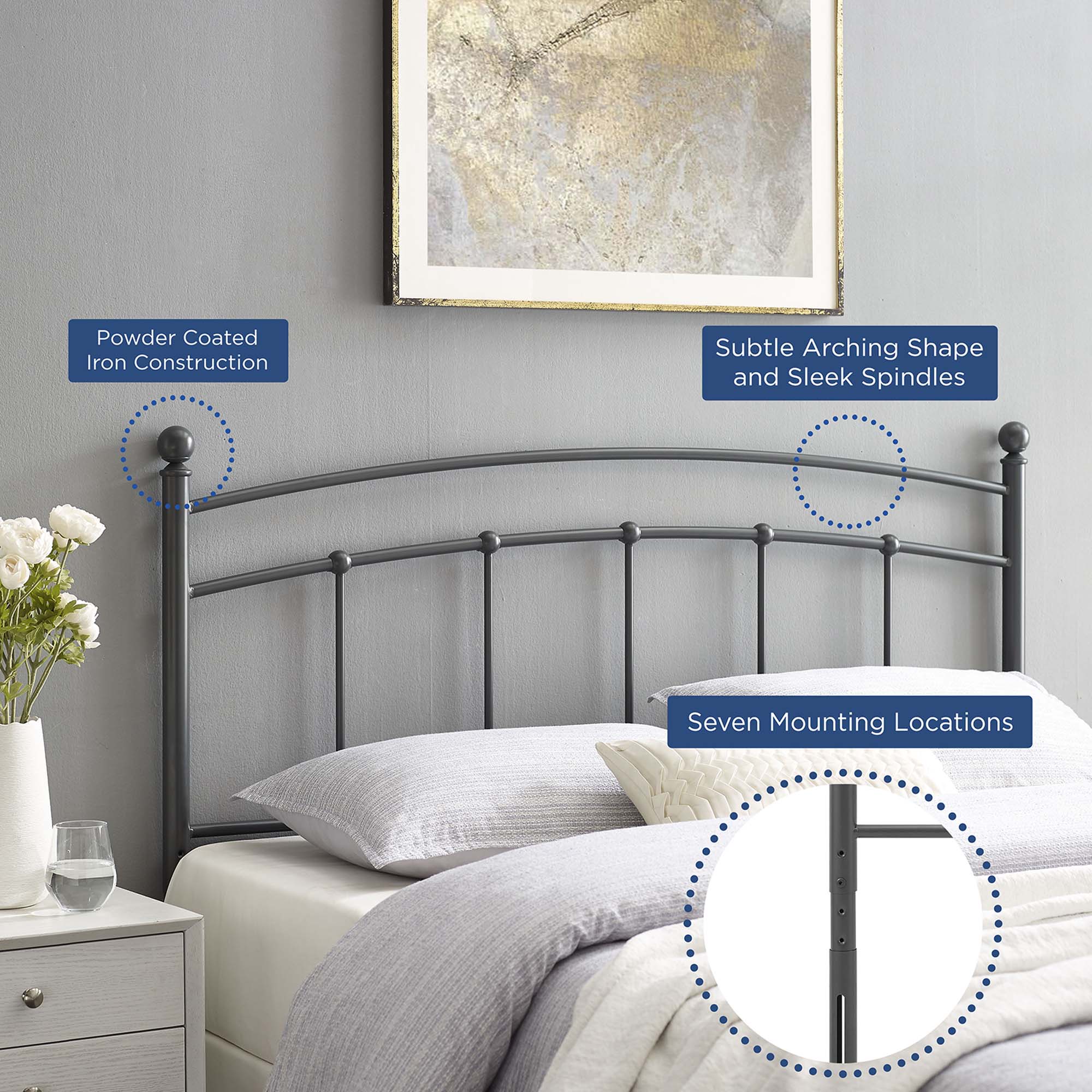 Abigail Metal Twin Headboard by Modway