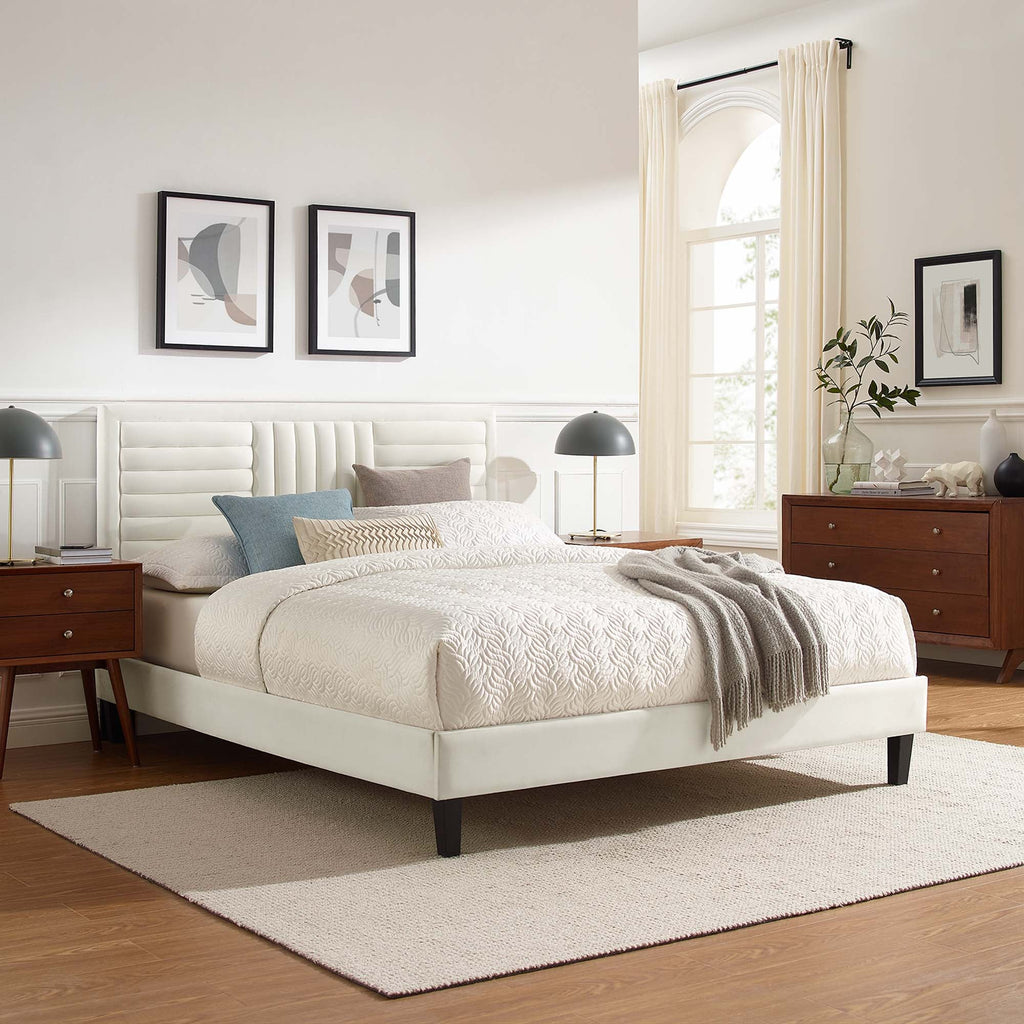Sofia Channel Tufted Performance Velvet Full Platform Bed by Modway