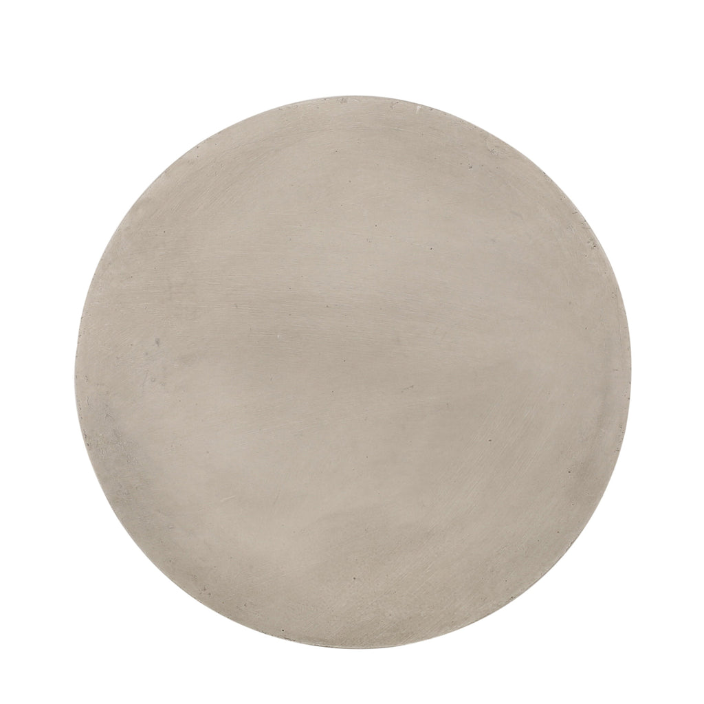 Outdoor Lightweight Concrete Side Table, Light Gray