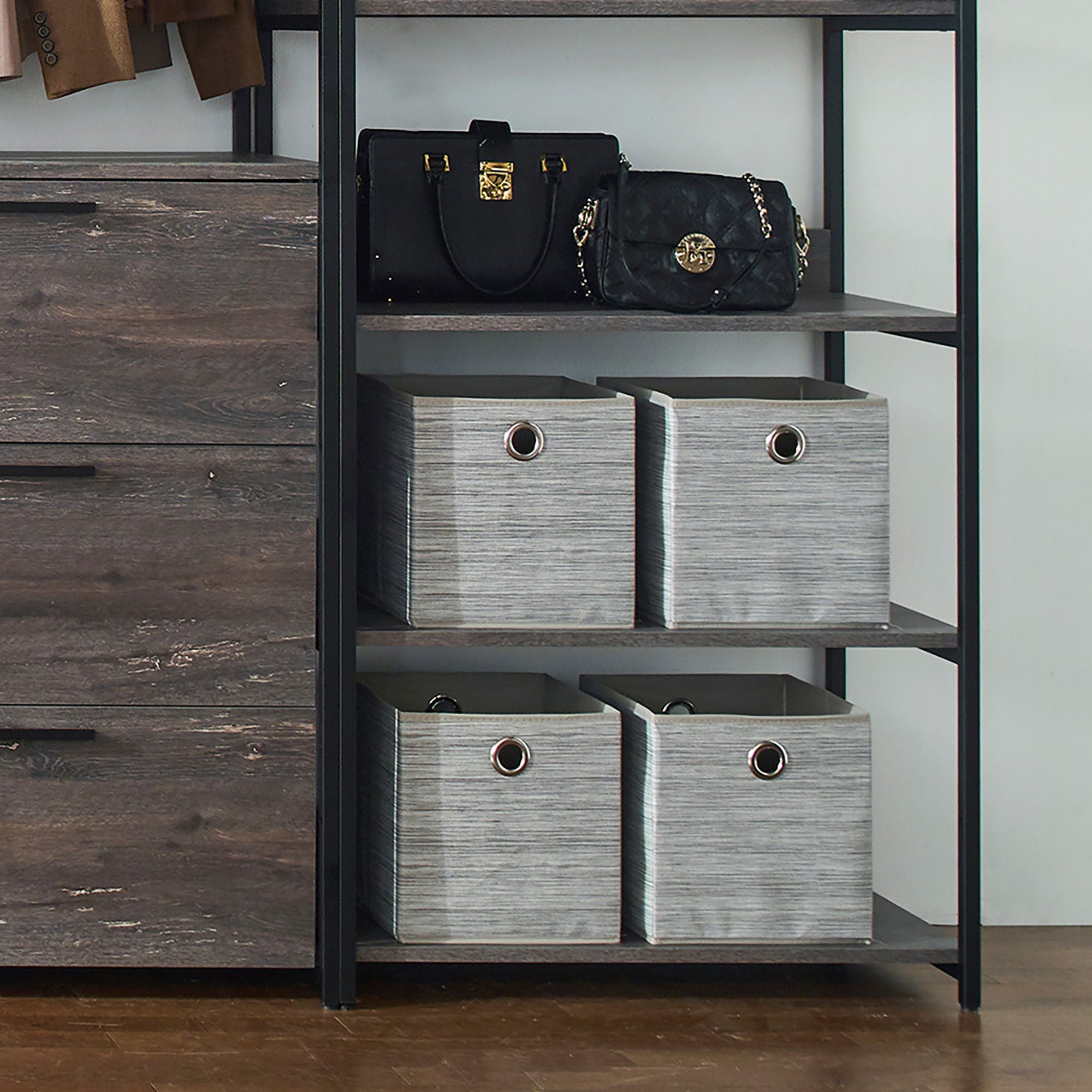 Monica - Walk-In Closet System, Extra Storage Space - Rustic