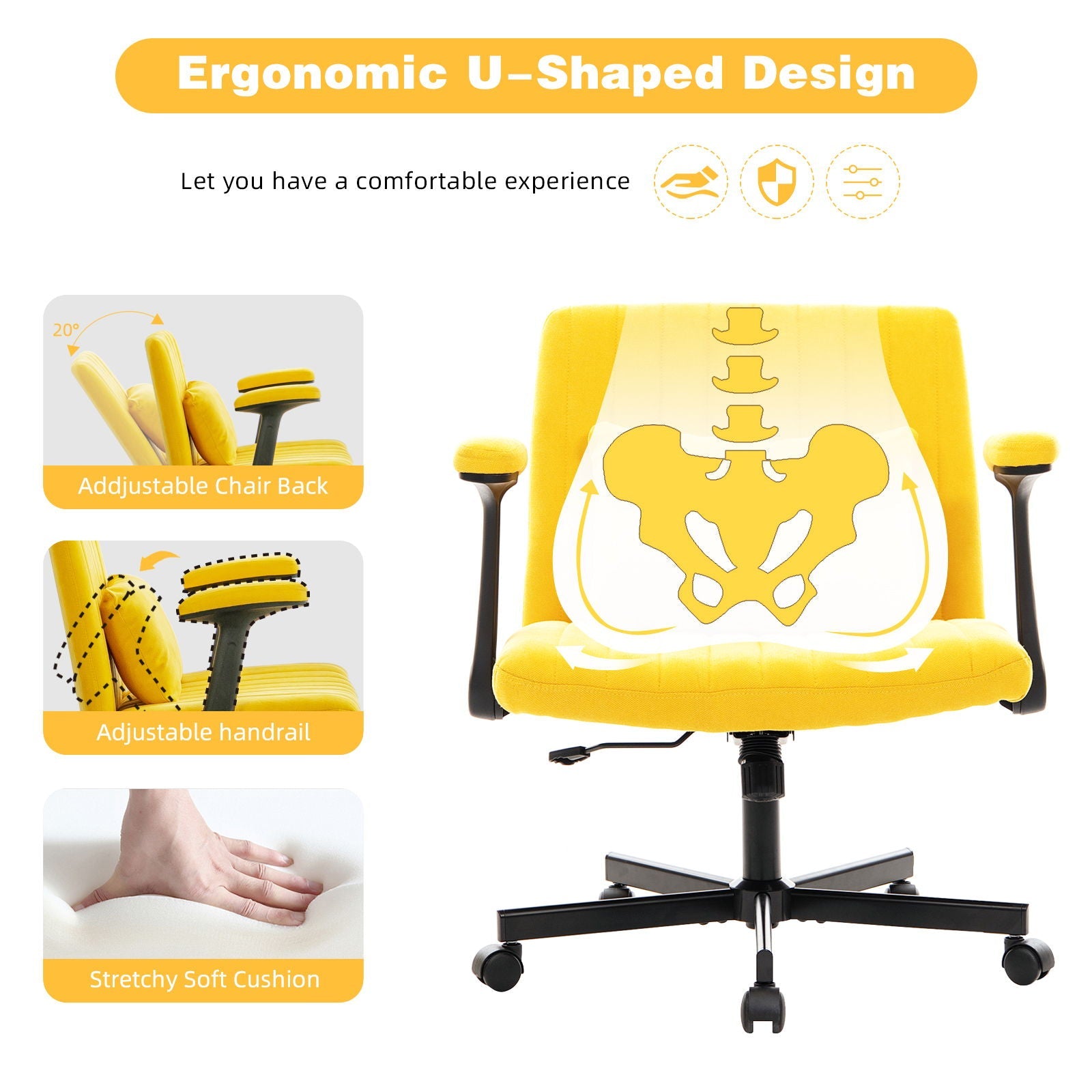 Criss Cross Armrest Office Chair With Wheels