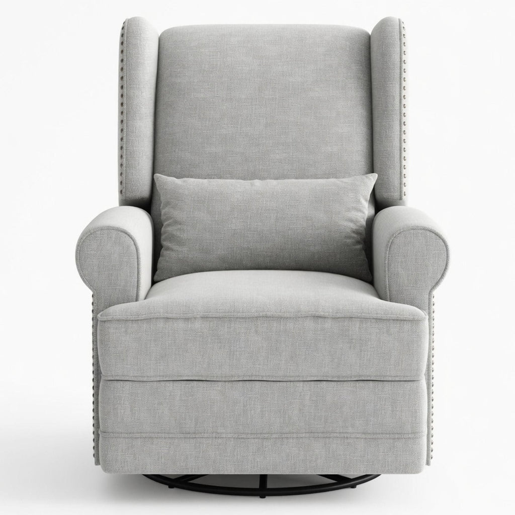 Extra Wide Swivel Recliner Glider Chair With Footrest