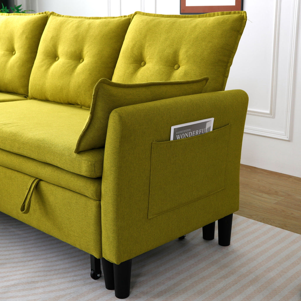 L-Shaped Reversible Chaise Sectional Sofa With Storage