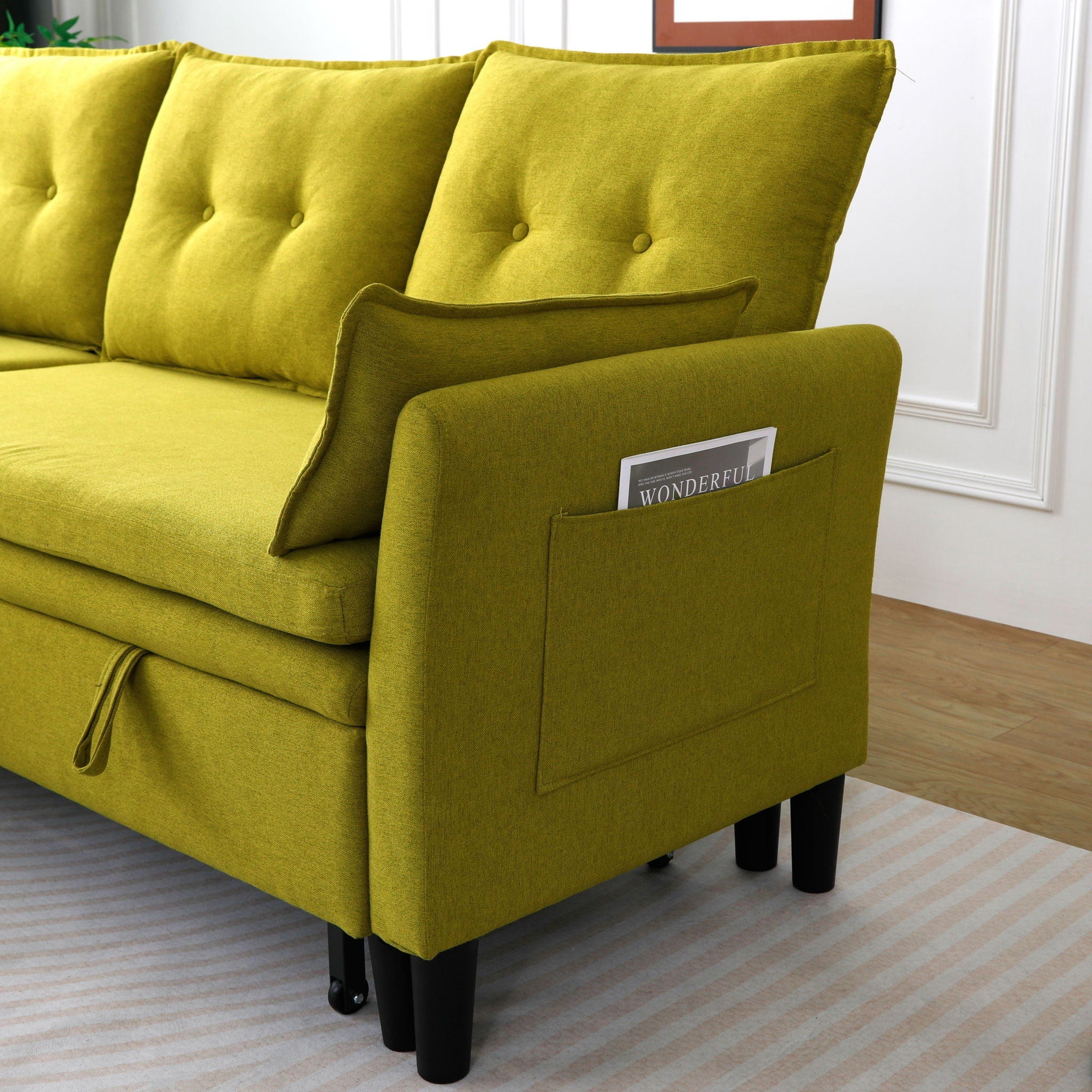 L-Shaped Reversible Chaise Sectional Sofa With Storage