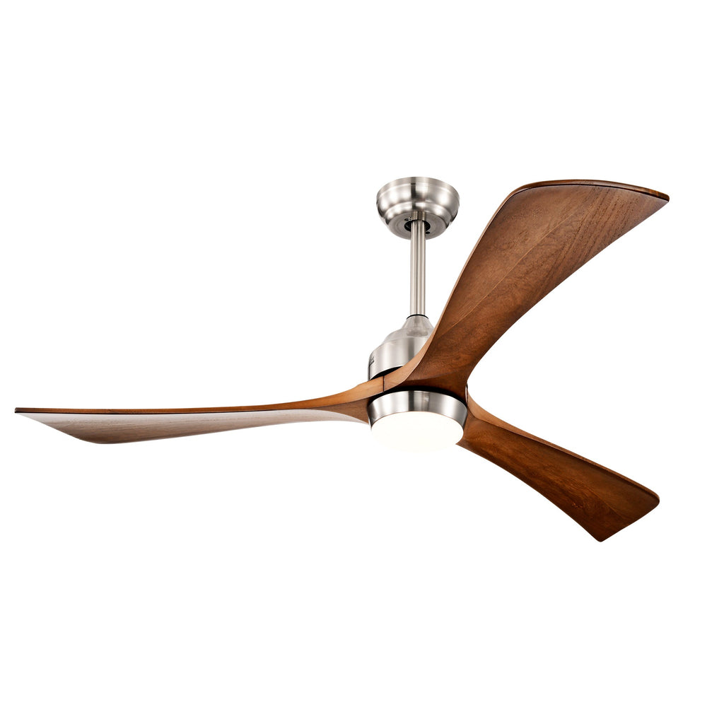 52" Solid Wood Blades Ceiling Fan with Lights and Remote Control