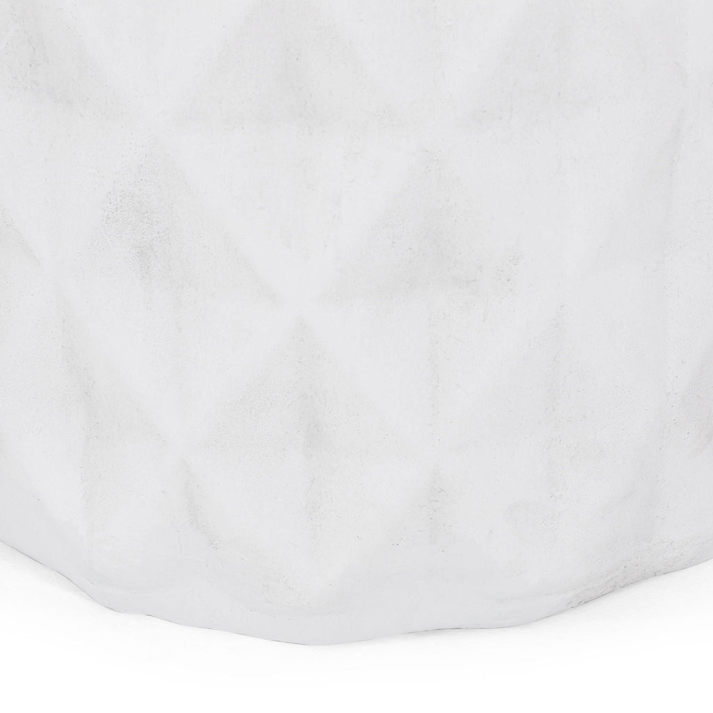 Outdoor Lightweight Concrete Side Table - Antique White