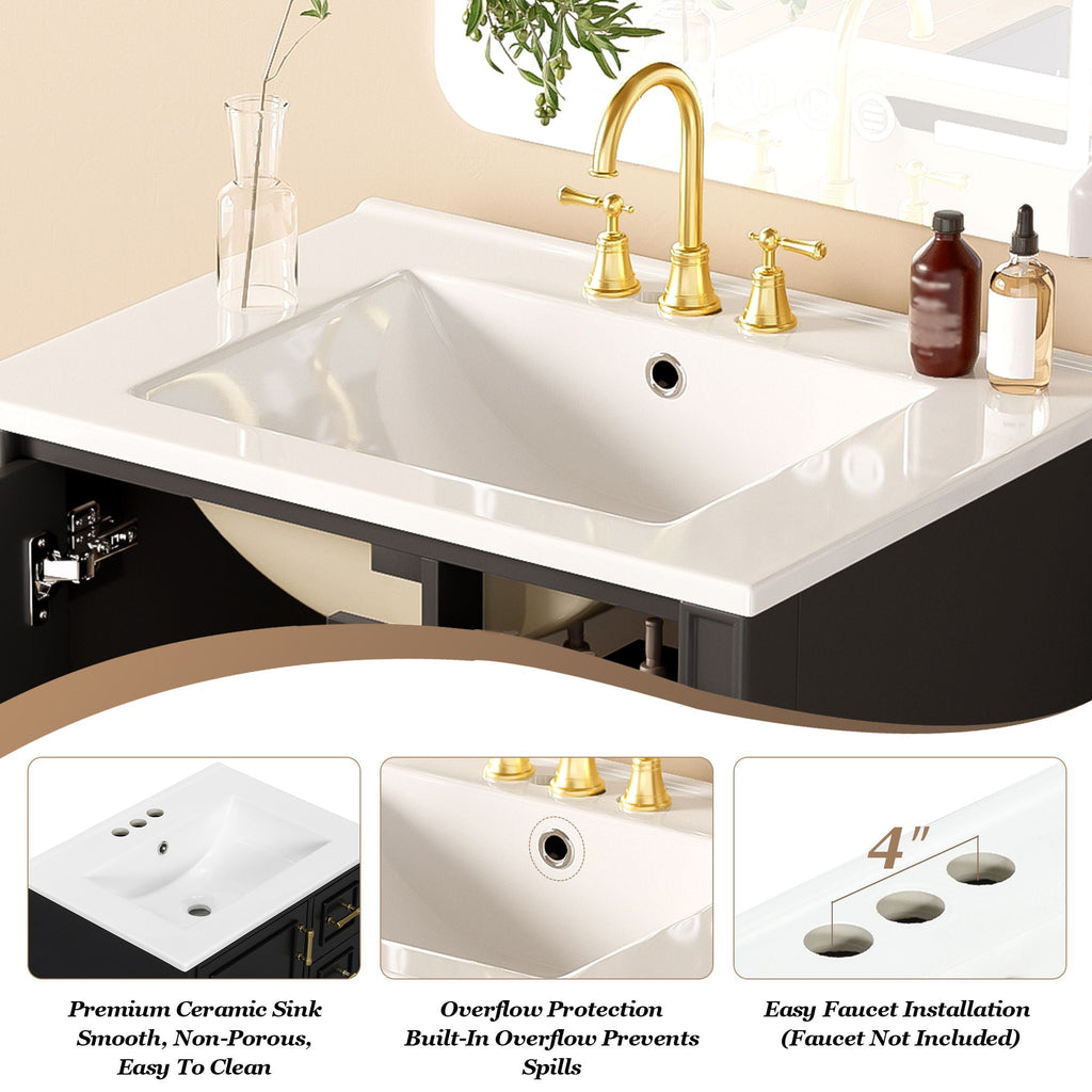 Traditional Bathroom Vanity Set With Soft Close Doors