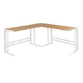 Roman - Industrial L Shaped Desk - White / Natural