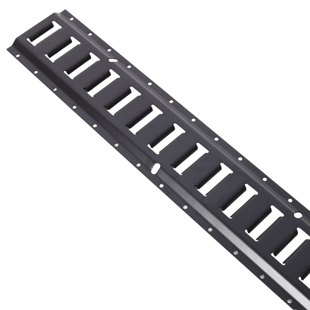 12 Pieces E Track Tie-Down Rail Kit for Trucks, Vans, Garages - Black
