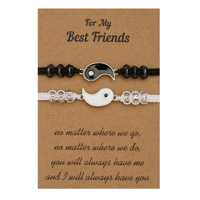 Adjustable Couple Bracelet For Friendship Relationship Girlfriend Best Charm Bracelets Rope Cord Bracelet Set Bangle For Couple Matching Puzzle Pendant Bracelet