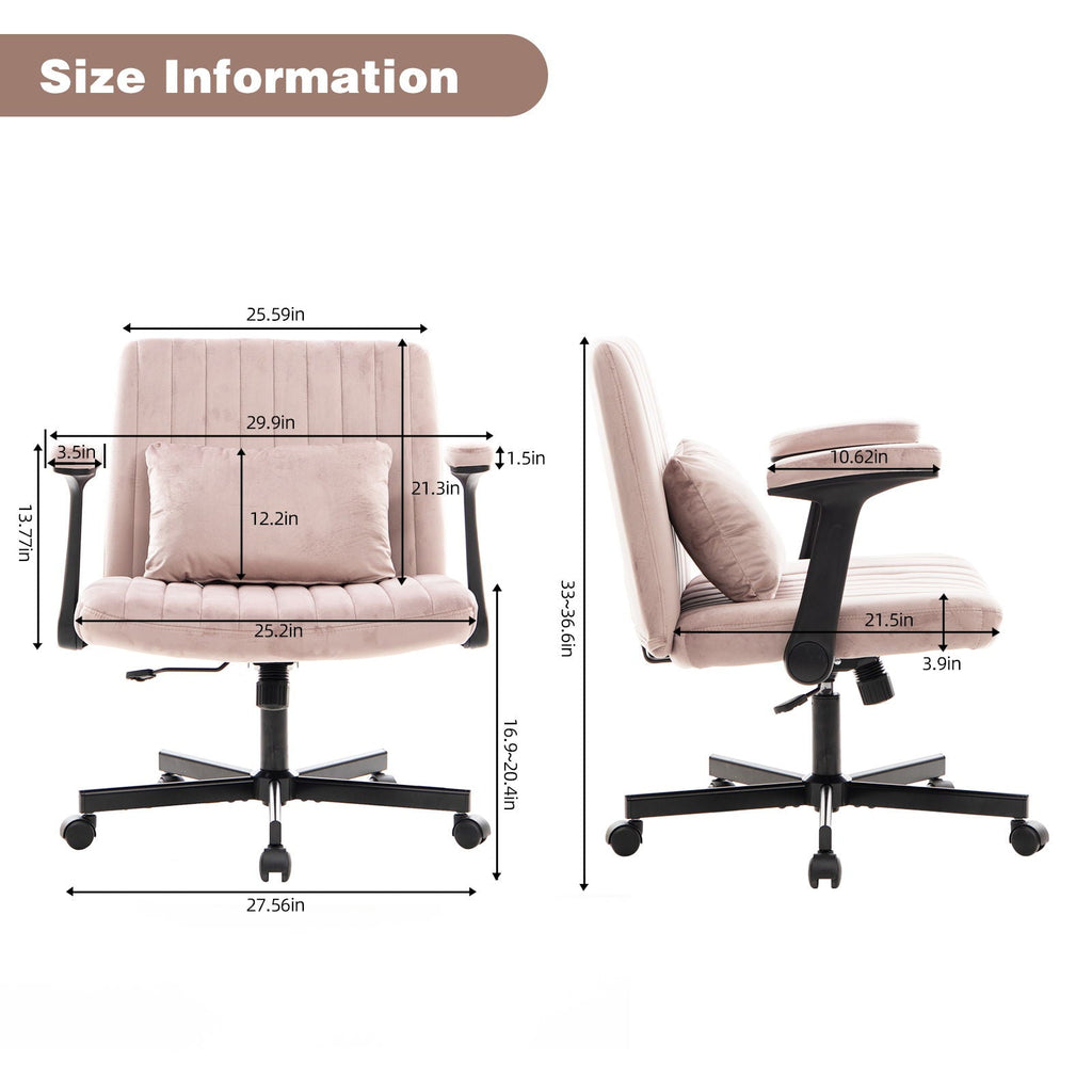 Criss Cross Armrest Office Chair With Wheels