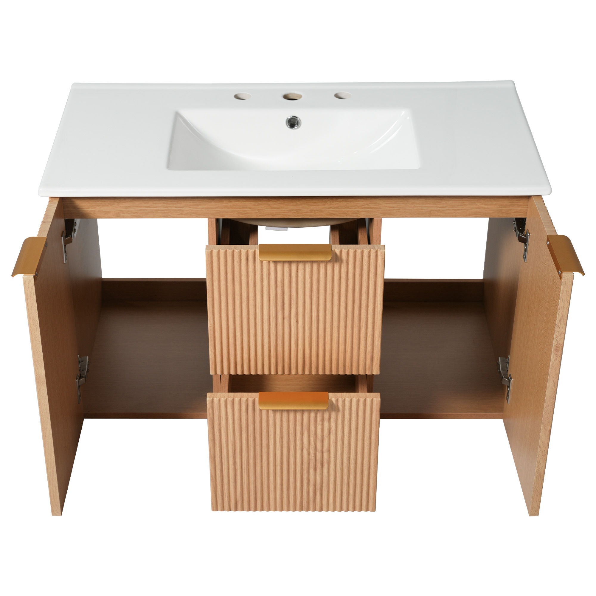 Modern Wall Mounted Bathroom Vanity, Soft Close Doors