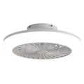Enclosed Ceiling Fan With Light and Remote, Flush Mount Bladeless Low Profile - White