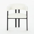 Modern Dining Upholstered Barrel Chair With Curved Back And Armrests