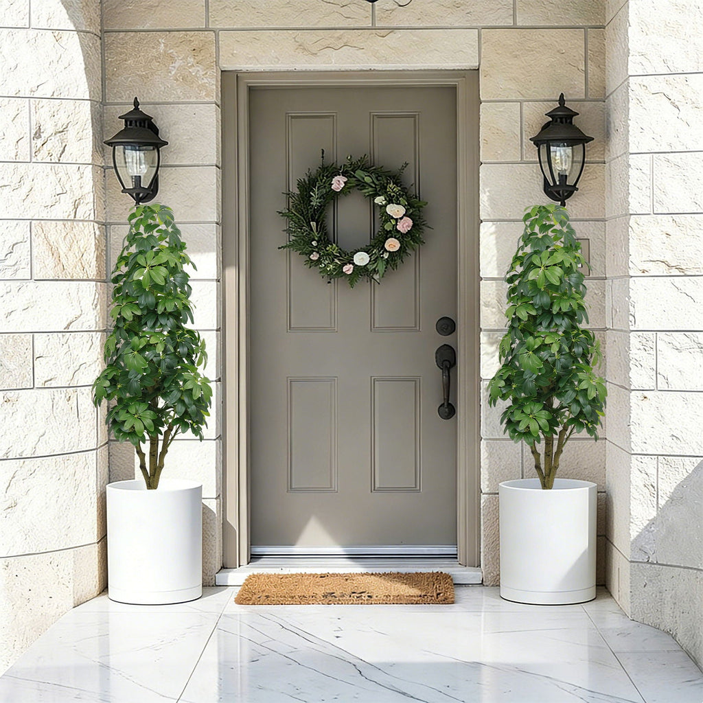 Realistic Faux Tree With Lifelike Foliage For Indoor And Outdoor Use - Green