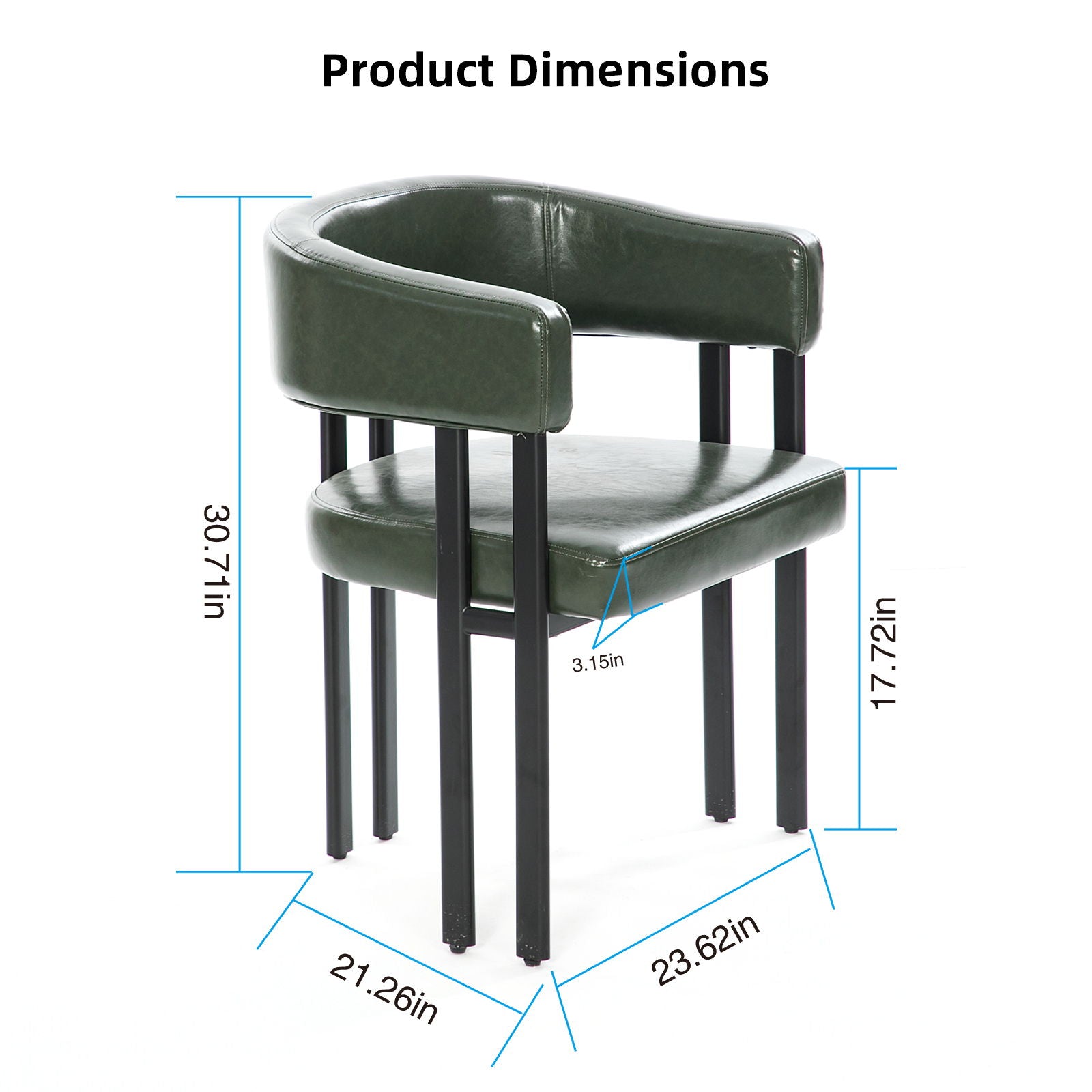 Modern Dining Upholstered Barrel Chair With Curved Back And Armrests