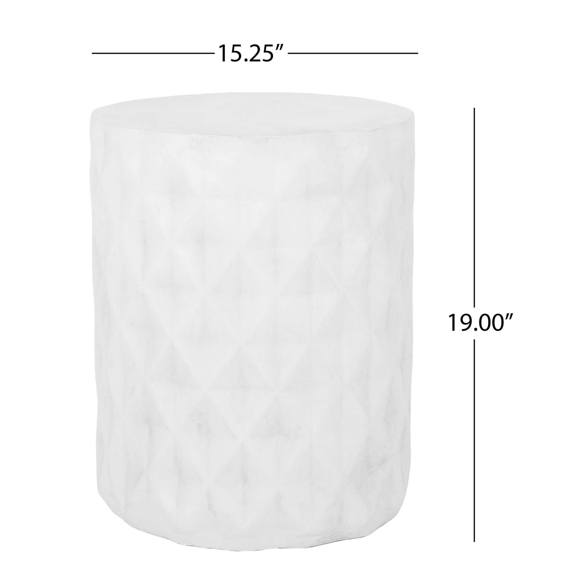 Outdoor Lightweight Concrete Side Table - Antique White