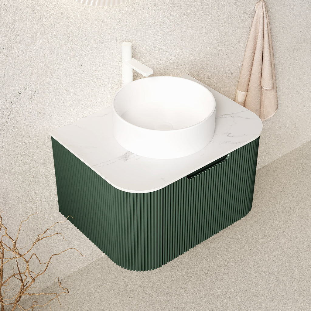 DINA 24" Bathroom Vanity & Sink, Floating Curved Edges