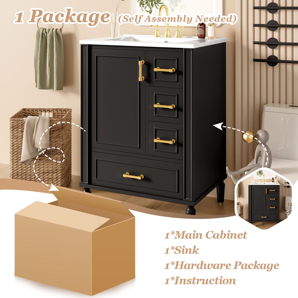 Traditional Bathroom Vanity Set With Soft Close Doors